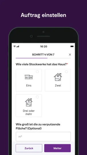 Screenshot von MyHammer Handwerkersuche auf dem iPhone 2