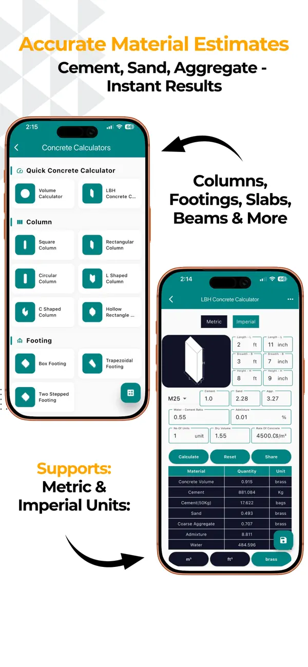 Screenshot #3 pour Construction Calculator A1 Pro
