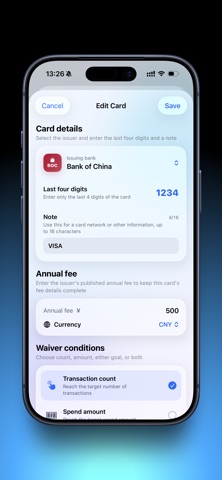 CardCycle iPhone screenshot