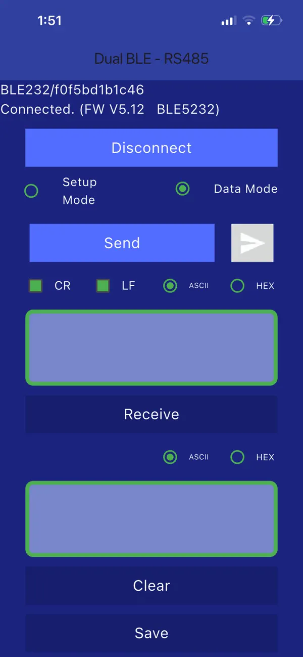 Screenshot #1 pour BLE Terminal V3