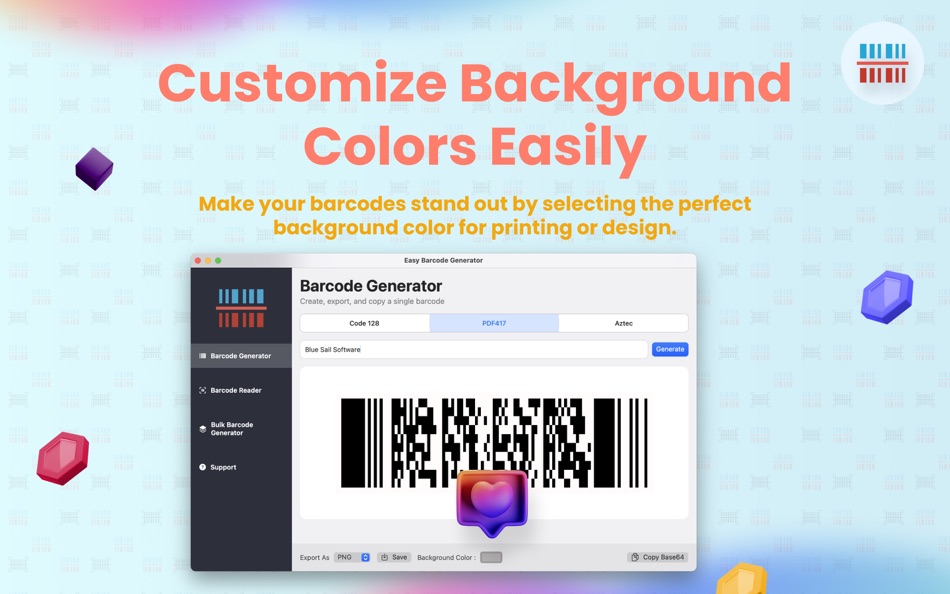 #5. Easy Barcode Generator (macOS) Podle: Berkan Gunduz