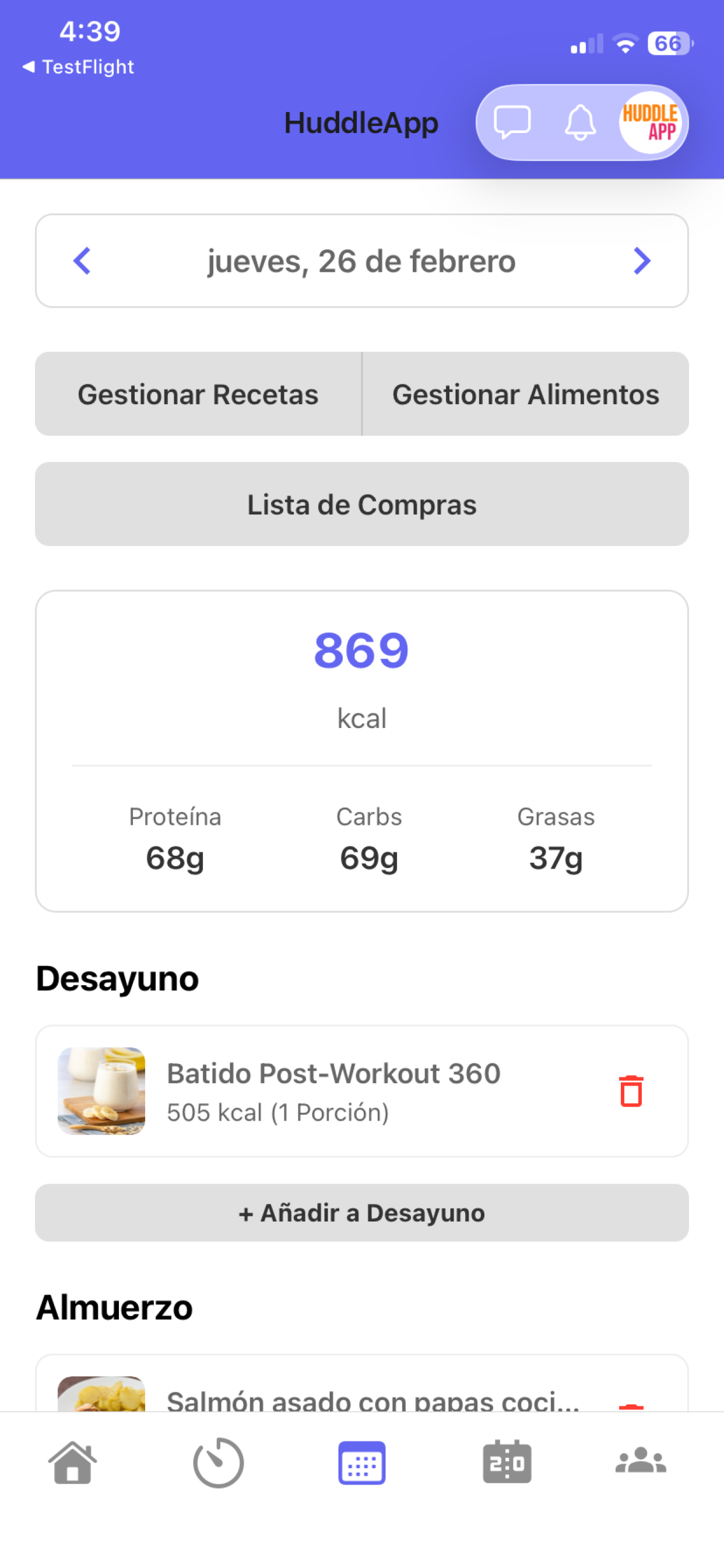 HuddleApp: Deporte y Nutrición screenshot 4