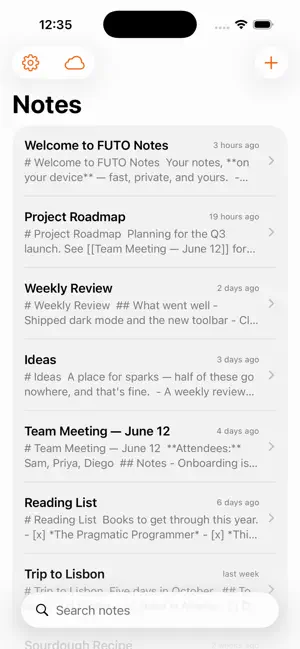 FUTO Notes screenshot 1