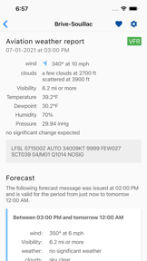 Aviation weather - METAR & TAF screenshot