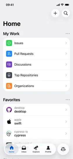 Capture d'écran de GitHub sur iPhone 1