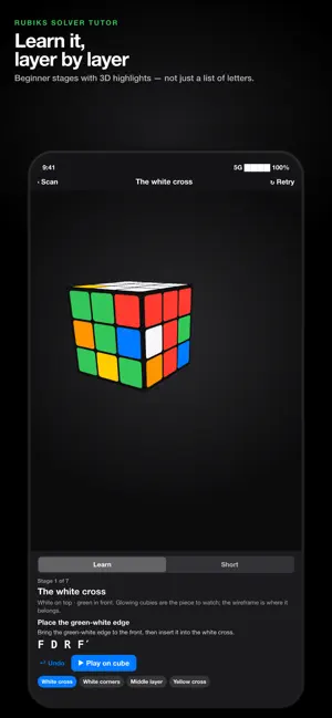 Rubiks Cube Solver & Tutor screenshot 1