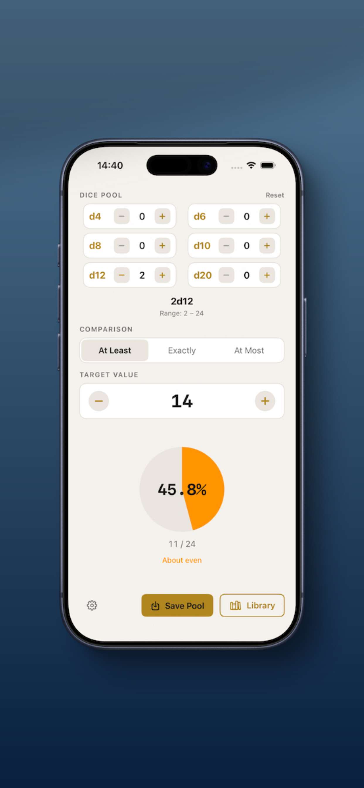 Dice Probabilities Calculator