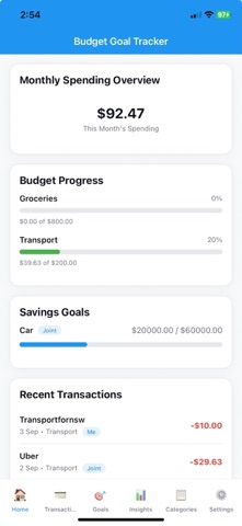 Budget Goal Tracker Screenshot 1 of 5