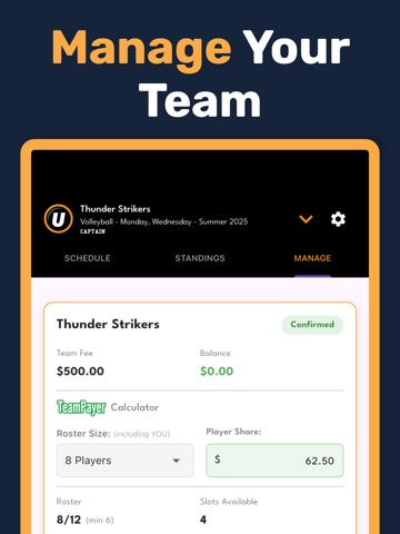 Underdog Sports Leagues iPad screenshot