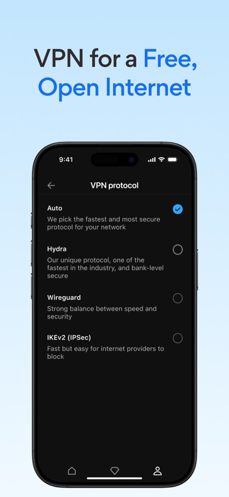 VPN Hotspot Shield: Secure VPN - Advanced Protocol Selection