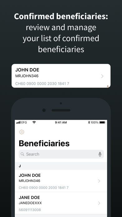 EFG Banking Screenshot