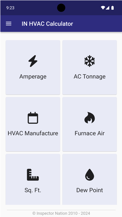 IN HVAC Calculator Screenshot