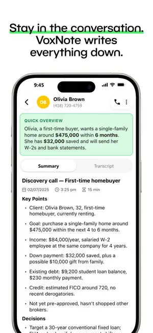 Phone Call Notetaker: VoxNote screenshot 1