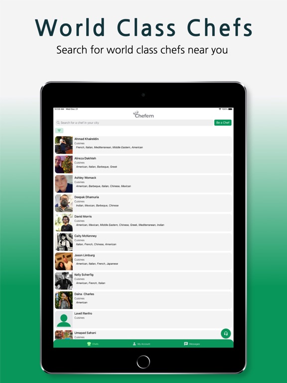 Chefem iPad screenshot 1 - Food & Drink app