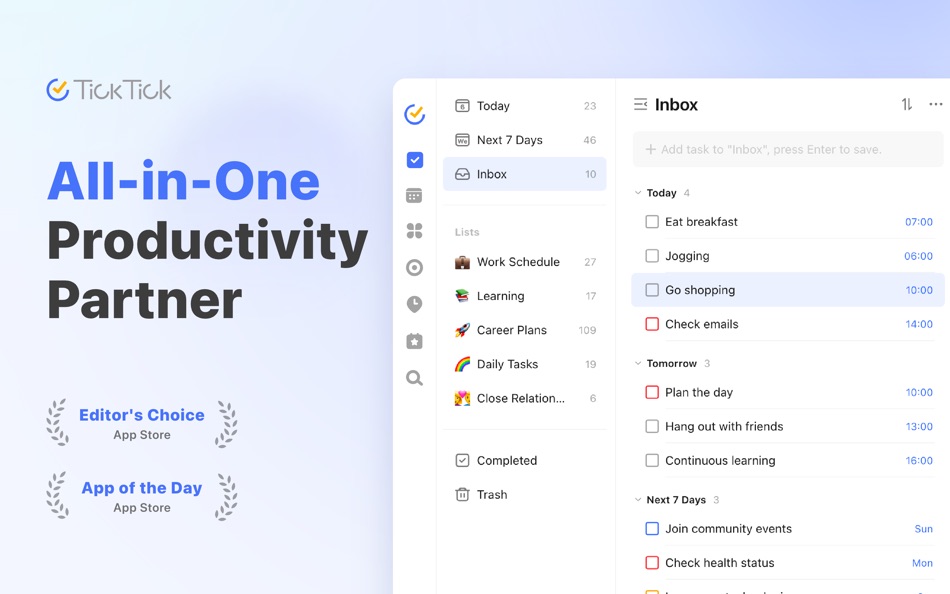 #1. TickTick:To-Do List, Calendar (macOS) 由: Appest Limited