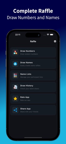 Raffle: Draw Numbers and Names iPhone screenshot