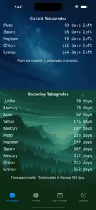 Planetary Retrogrades screenshot #1 for iPhone