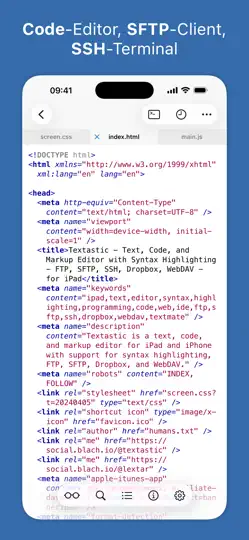 Screenshot von Textastic School & Business auf dem iPhone 1