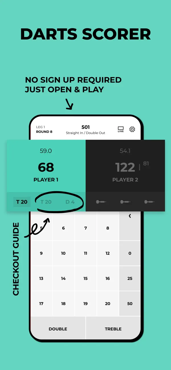 Screenshot #1 pour Darts Scorer 180