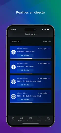 Captura de pantalla de Mediaset Infinity España en iPhone 6