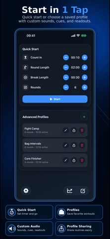 RoundCue Boxing Timer iPhone screenshot