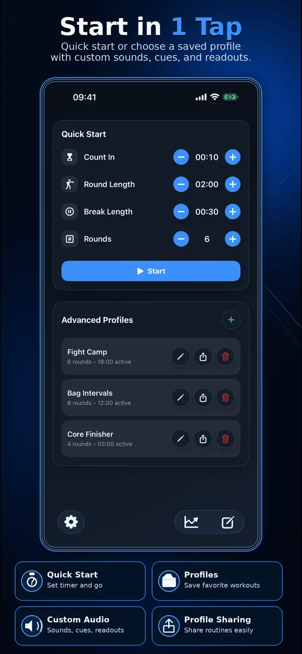 Screenshot #1 pour RoundCue Interval Timer