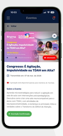 Rhema Neuroeducação iPhone screenshot