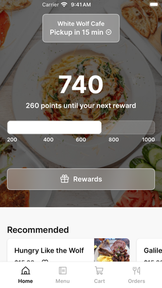 WHITE WOLF CAFE TO GO iPhone screenshot 1 - Food & Drink app