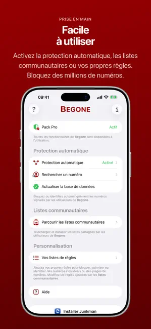 Begone: Blocage spam appel iPhone screenshot 2