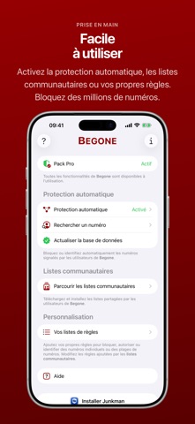 Begone: Blocage spam appel iPhone screenshot 2