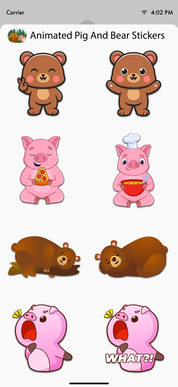 Screenshot #2 pour Animated Pig & Bear Stickers