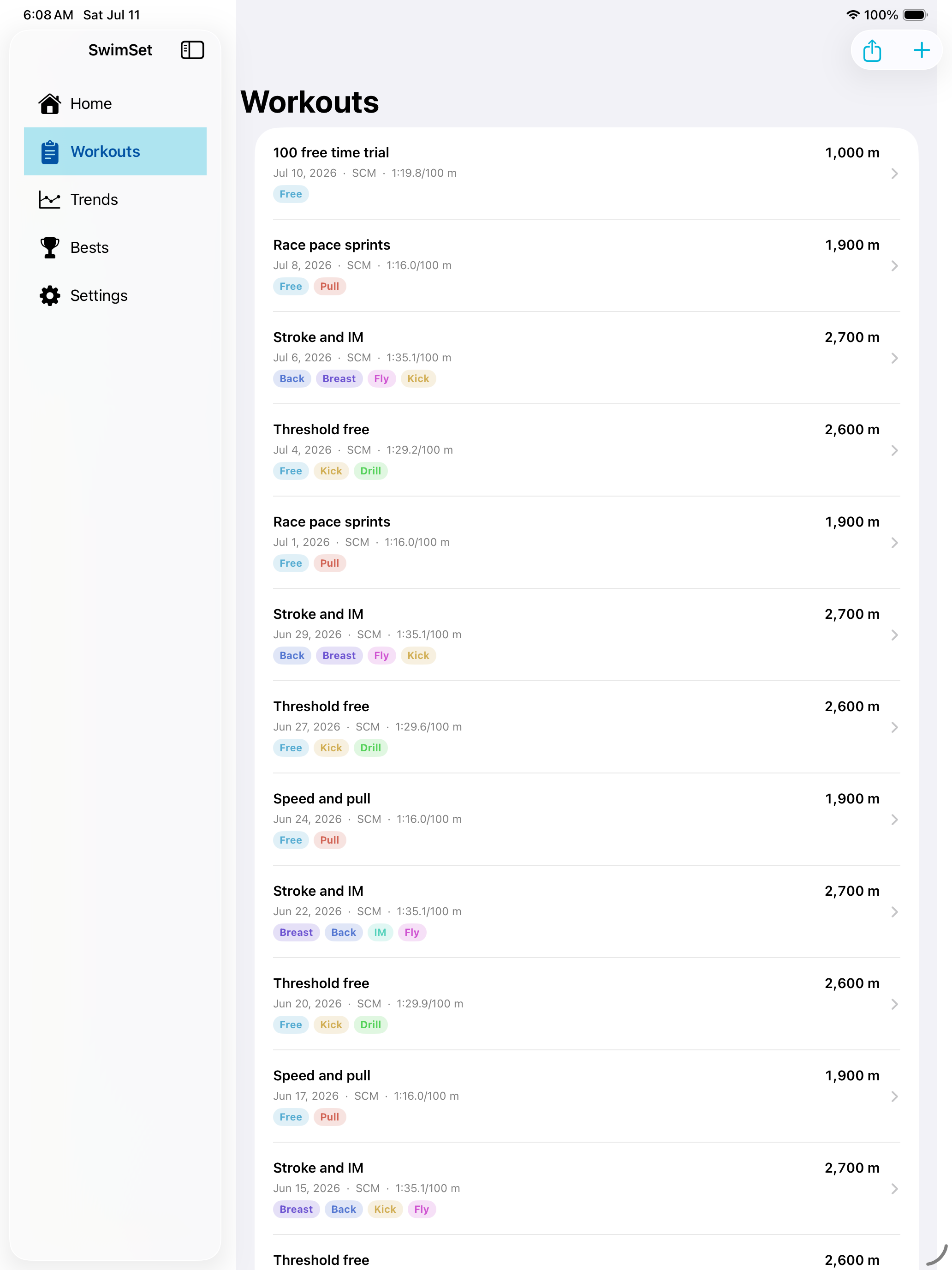SwimSet: Swim Log screenshot 6