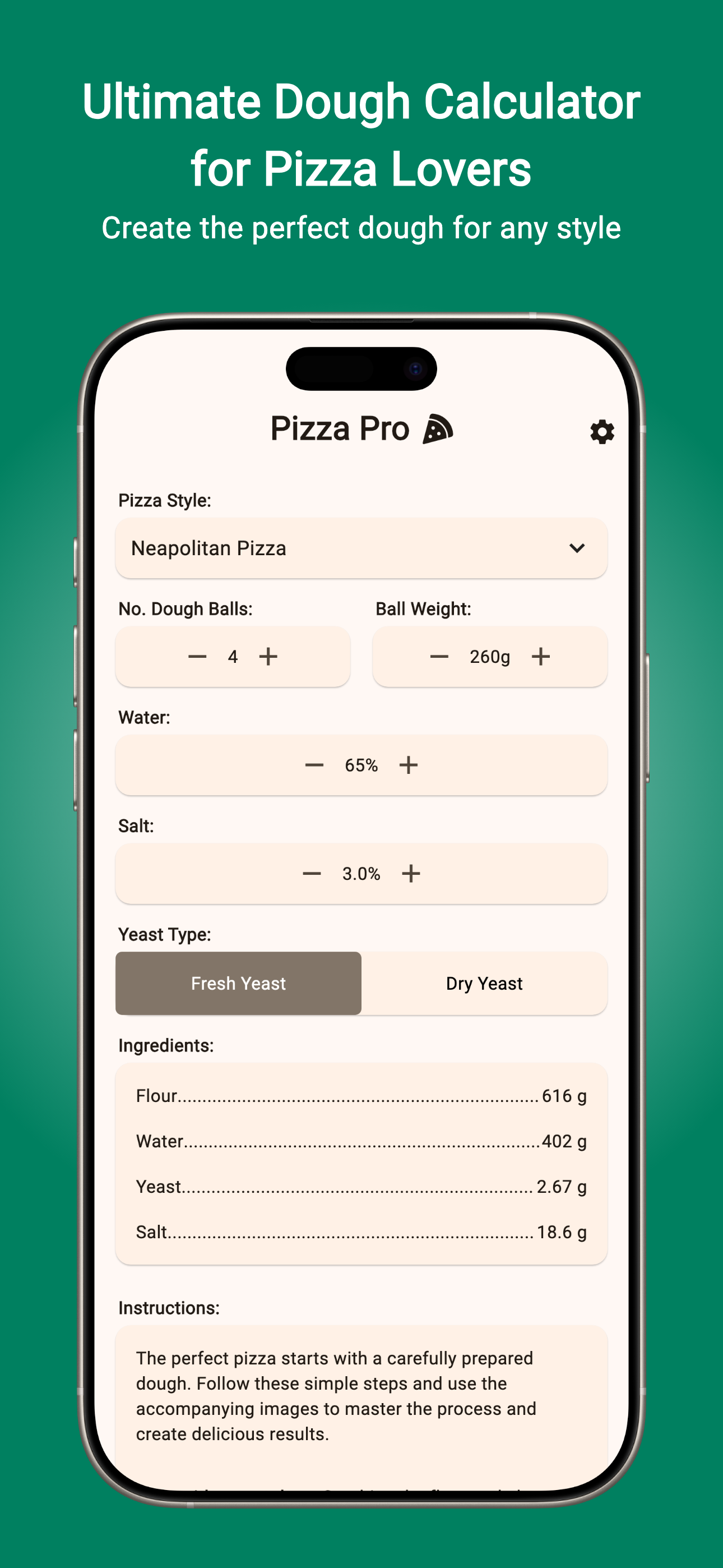 Pizza Pro - Dough Calculator