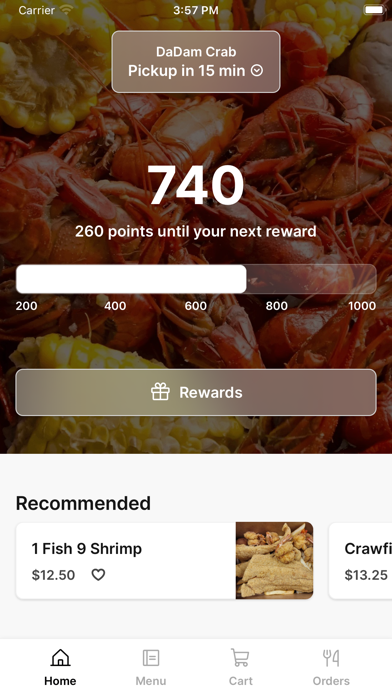 DaDam Crab iPhone screenshot 1 - Food & Drink app