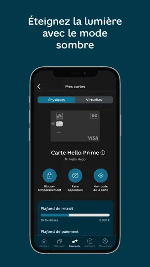 Capture d'écran de Hello Bank! Par BNP Paribas sur iPhone 6