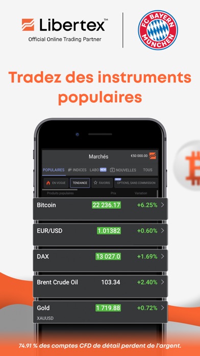 Screenshot #1 pour Libertex: Actions & Crypto CFD