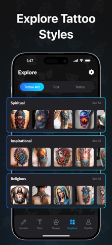 TattAI ~ AI Tattoo Generator ® iPhone screenshot