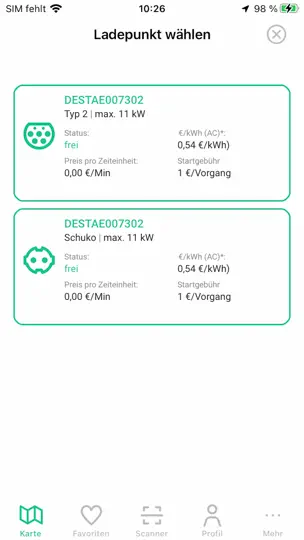 Screenshot von Ladeapp - E-Auto Ladestationen auf dem iPhone 3