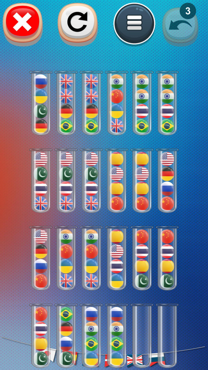 Flag Sort Game Sorting Puzzle