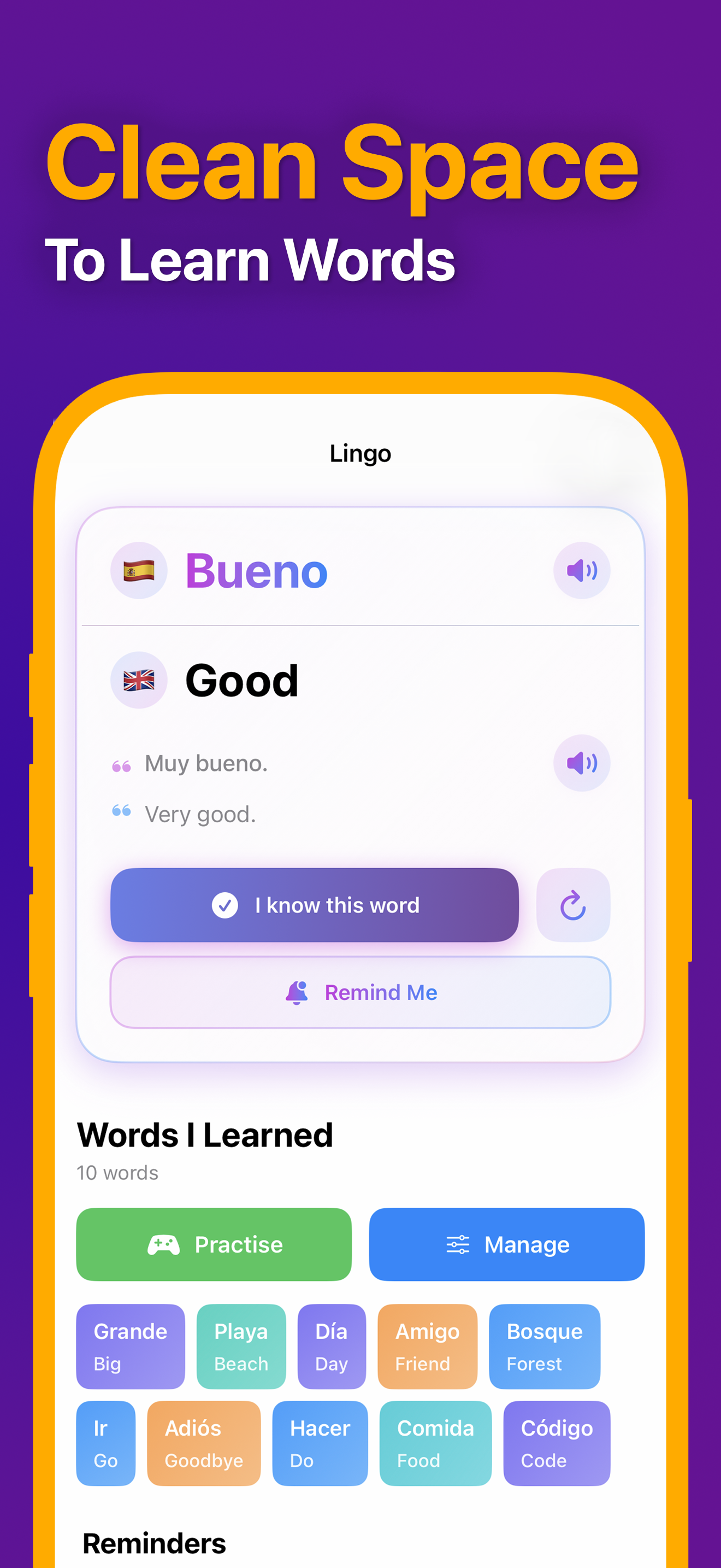 Lingo Widget: Daily Vocabulary