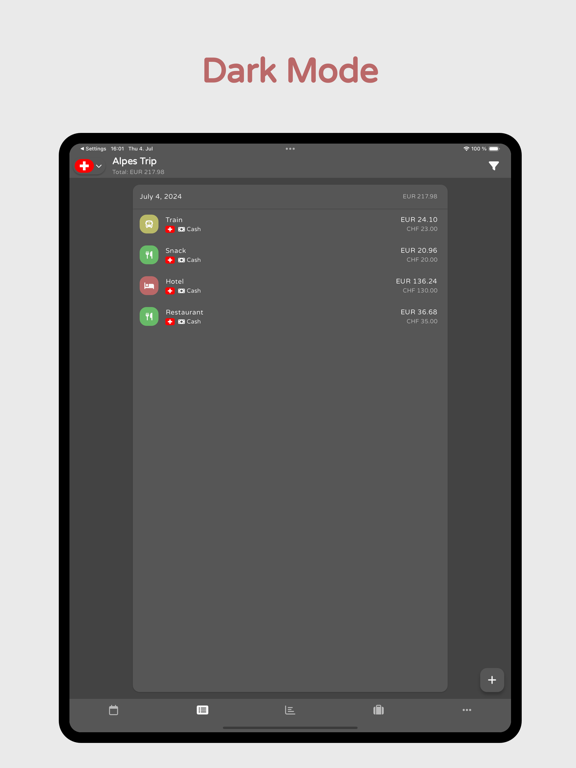 Trexpense - Travel Budget iPad screenshot 7 - Travel app