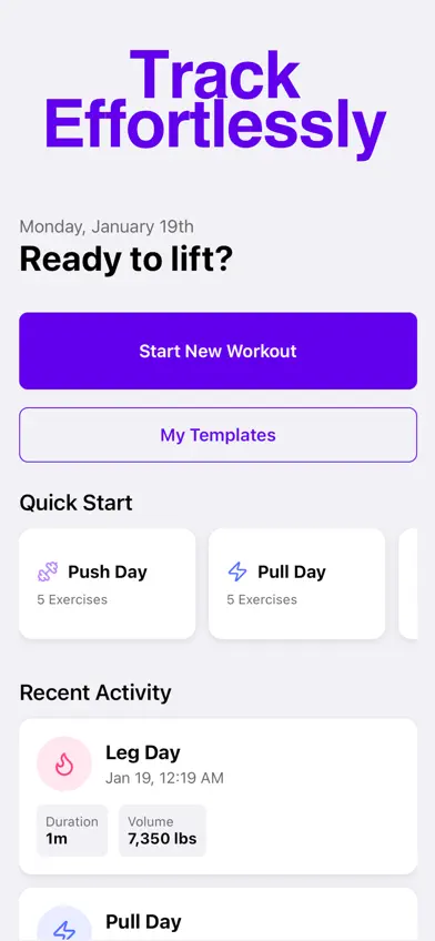 Lift Log - Simple Gym Tracker screenshot 1