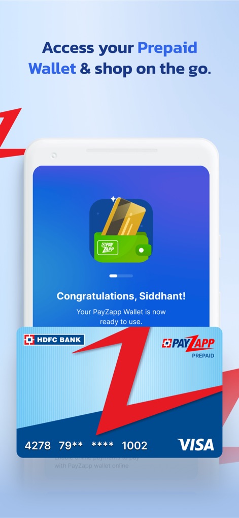 PayZapp UPI, Pixel Credit Card - The app allows users to create and activate their PayZapp Prepaid Wallet, making it ready for in-app payments and online shopping.