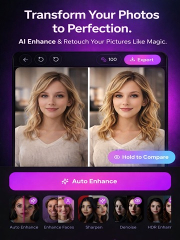 PicGenius: AI Photo Enhancer iPad screenshot