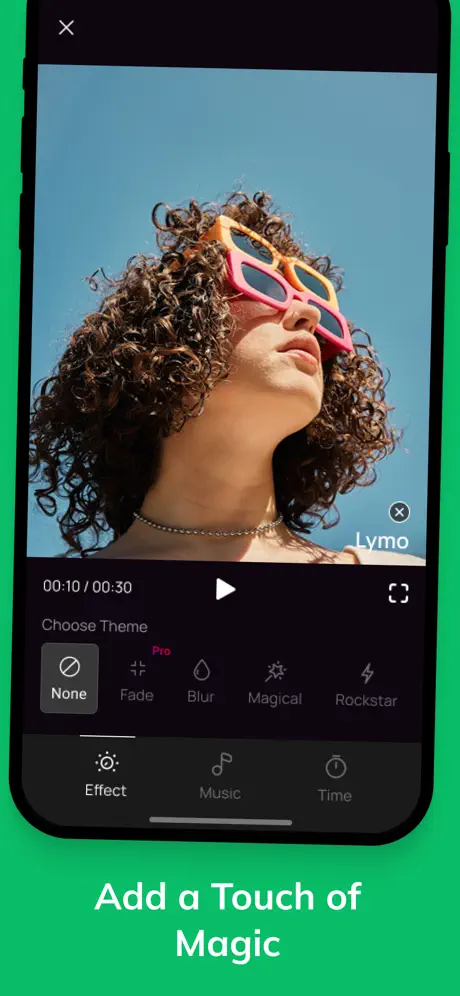 Lymo share screen for exporting slideshows to social media and camera roll