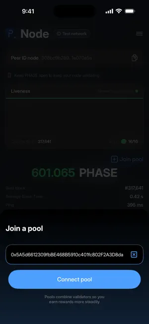 PHASE: Node & Wallet screenshot 2