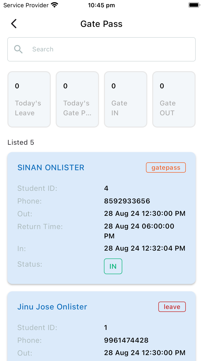 Admin App Onlister