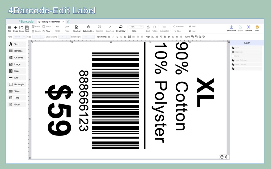 #3. 4Barcode: for Barcode Printer (macOS) 由: Shenzhen Weida Technology Co., Ltd.