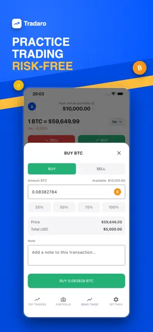 Tradaro: Demo Trading App screenshot 2