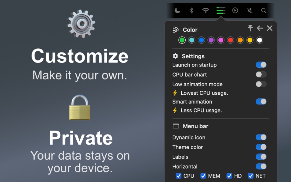 #4. Stats Panel - System Monitor (macOS) 来自: Andrew Moloney